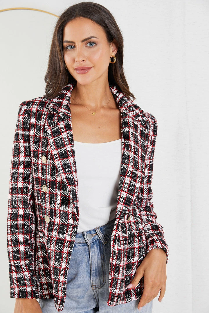 White Closet Winfrey Blazer - Red Check CLOTHING 6 White Closet Winfrey Blazer - Red Check CLOTHING