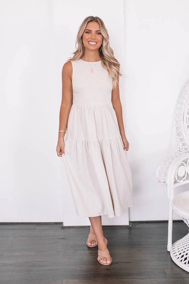 Qtrend Fashion PTY LTD Winslove Dress - Beige CLOTHING 4 Qtrend Fashion PTY LTD Winslove Dress - Beige CLOTHING