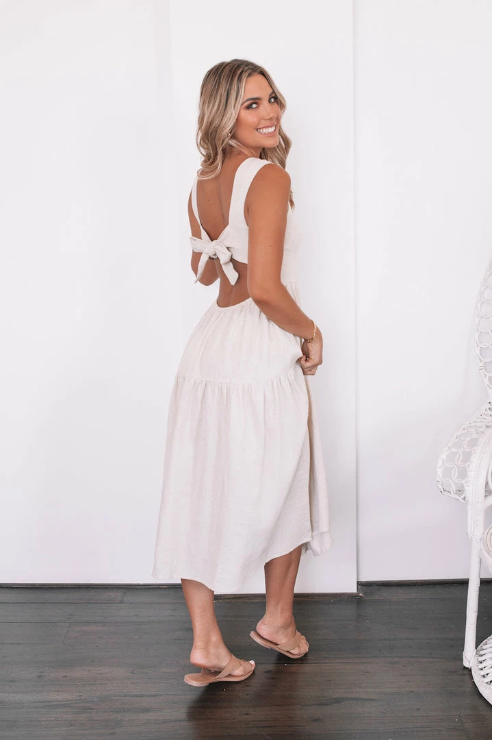 Qtrend Fashion PTY LTD Winslove Dress - Beige CLOTHING 3 Qtrend Fashion PTY LTD Winslove Dress - Beige CLOTHING