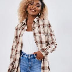 Spicy Sugar CLOTHING Omarosa Shirt - Beige Print