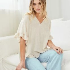 Miracle Fashion Yarie Blouse - Beige CLOTHING 14 Miracle Fashion Yarie Blouse - Beige CLOTHING