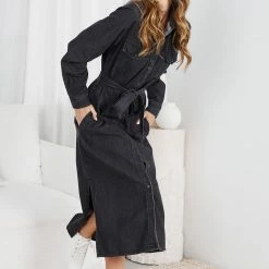 Sunny Girl Yedda Dress - Black Denim CLOTHING 13 Sunny Girl Yedda Dress - Black Denim CLOTHING