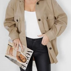 Sunny Girl Yna Shirt Jacket - Beige