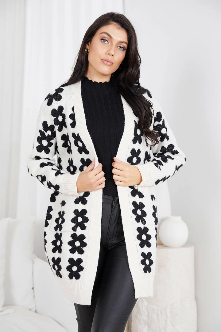 Miracle Fashion CLOTHING Yssabelline Cardigan - Black Floral 4 Miracle Fashion CLOTHING Yssabelline Cardigan - Black Floral