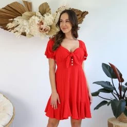 WeLove Fashion CLOTHING Yule Dress - Red