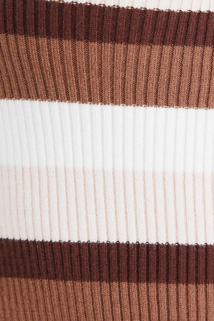 Into Fashion Zae Tube Top - Brown Stripe CLOTHING 9 Into Fashion Zae Tube Top - Brown Stripe CLOTHING