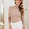 Qtrend Fashion PTY LTD CLOTHING Zeruah Knit Top - Beige
