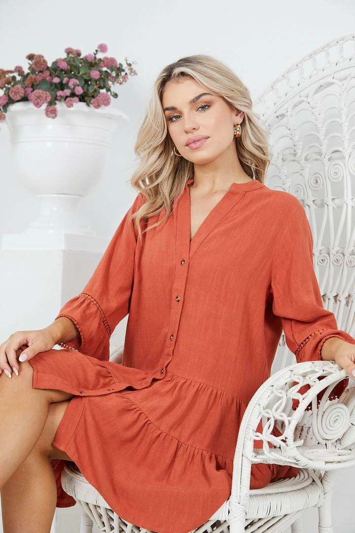 Style Box CLOTHING Zoya Dress - Rust 3 Style Box CLOTHING Zoya Dress - Rust