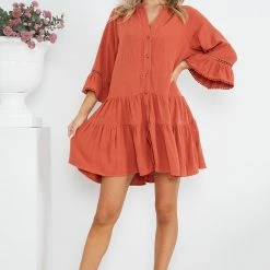 Style Box CLOTHING Zoya Dress - Rust 13 Style Box CLOTHING Zoya Dress - Rust