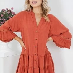 Style Box CLOTHING Zoya Dress - Rust 14 Style Box CLOTHING Zoya Dress - Rust