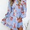 Willo Fashion Adreana Dress - Blue Floral CLOTHING 2 Willo Fashion Adreana Dress - Blue Floral CLOTHING