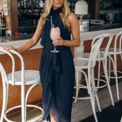 Esther Luxe Amaryllis Dress - Navy 36 Esther Luxe Amaryllis Dress - Navy