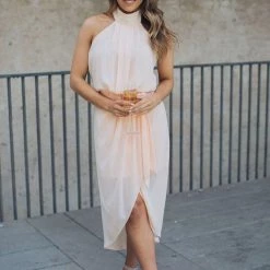 Esther Luxe Amaryllis Dress - Soft Peach CLOTHING