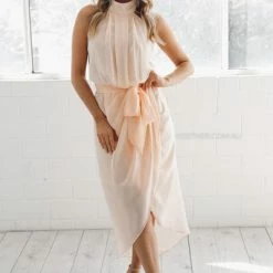 Esther Luxe Amaryllis Dress - Soft Peach CLOTHING 16 Esther Luxe Amaryllis Dress - Soft Peach CLOTHING
