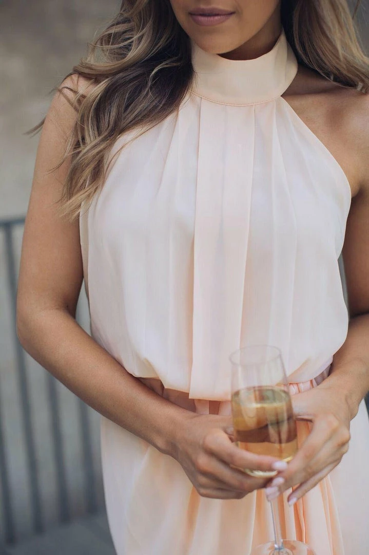 Esther Luxe Amaryllis Dress - Soft Peach CLOTHING 9 Esther Luxe Amaryllis Dress - Soft Peach CLOTHING