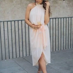 Esther Luxe Amaryllis Dress - Soft Peach CLOTHING 21 Esther Luxe Amaryllis Dress - Soft Peach CLOTHING