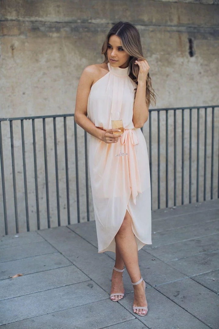 Esther Luxe Amaryllis Dress - Soft Peach CLOTHING 11 Esther Luxe Amaryllis Dress - Soft Peach CLOTHING