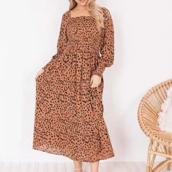 Dream House Ambra Dress - Rust Print CLOTHING
