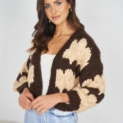 Qtrend Fashion PTY LTD Annibal Cardigan - Chocolate Multi