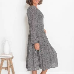 Style Box CLOTHING Arrosa Dress - Black Floral