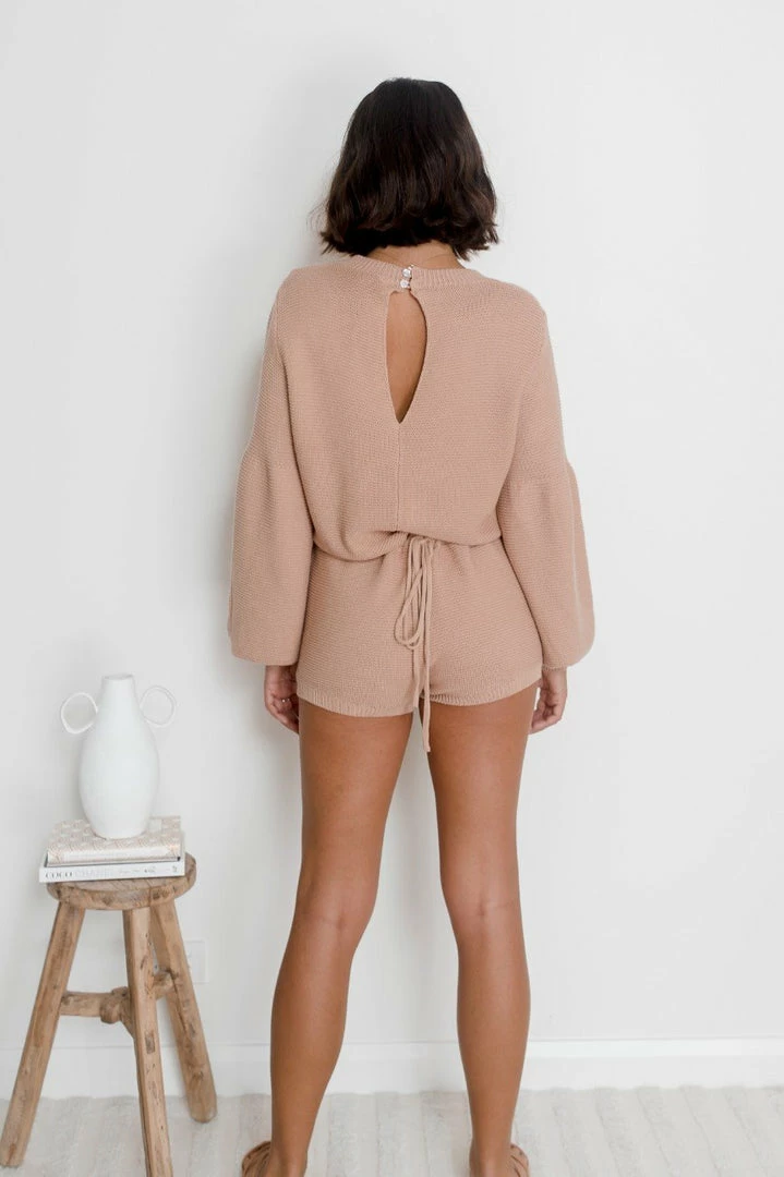 Willo Fashion Berezi Playsuit - Tan CLOTHING 4 Willo Fashion Berezi Playsuit - Tan CLOTHING