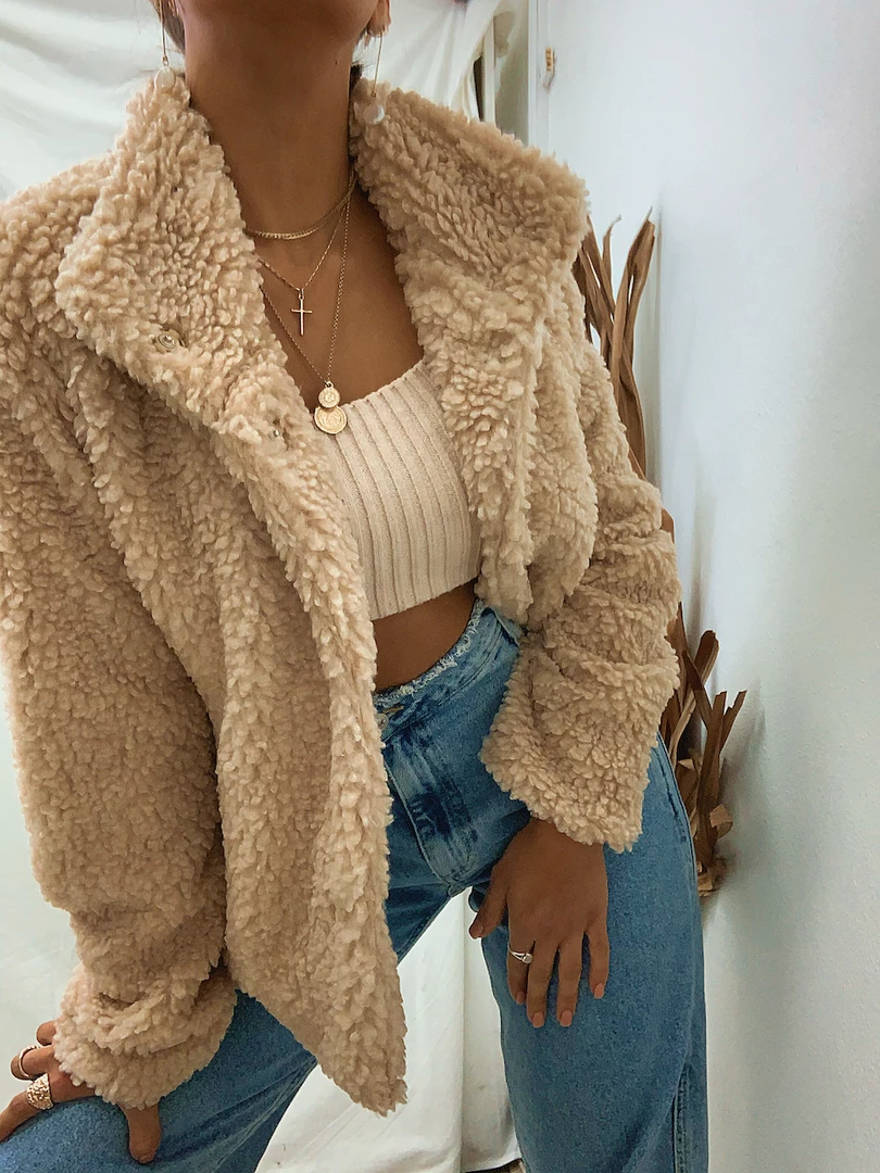 Pink Diamond CLOTHING Carebear Jacket - Beige 5 Pink Diamond CLOTHING Carebear Jacket - Beige