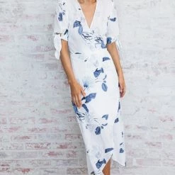 Desire Carmen Dress - White Floral