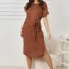 Evermore Fashion Charlene Dress - Chocolate CLOTHING