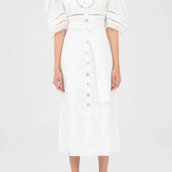 KEEPSAKE THE LABEL Composer Midi Dress - Porcelain CLOTHING