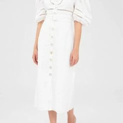 KEEPSAKE THE LABEL Composer Midi Dress - Porcelain CLOTHING