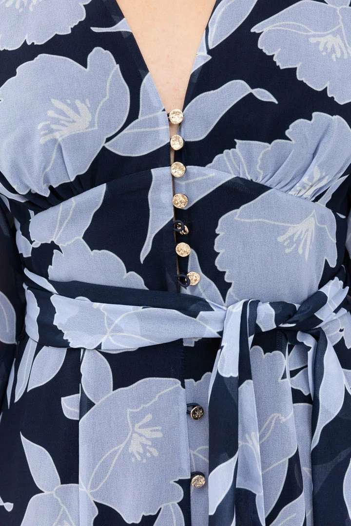 KEEPSAKE THE LABEL CLOTHING Title Midi Dress - Midnight Stencil Floral