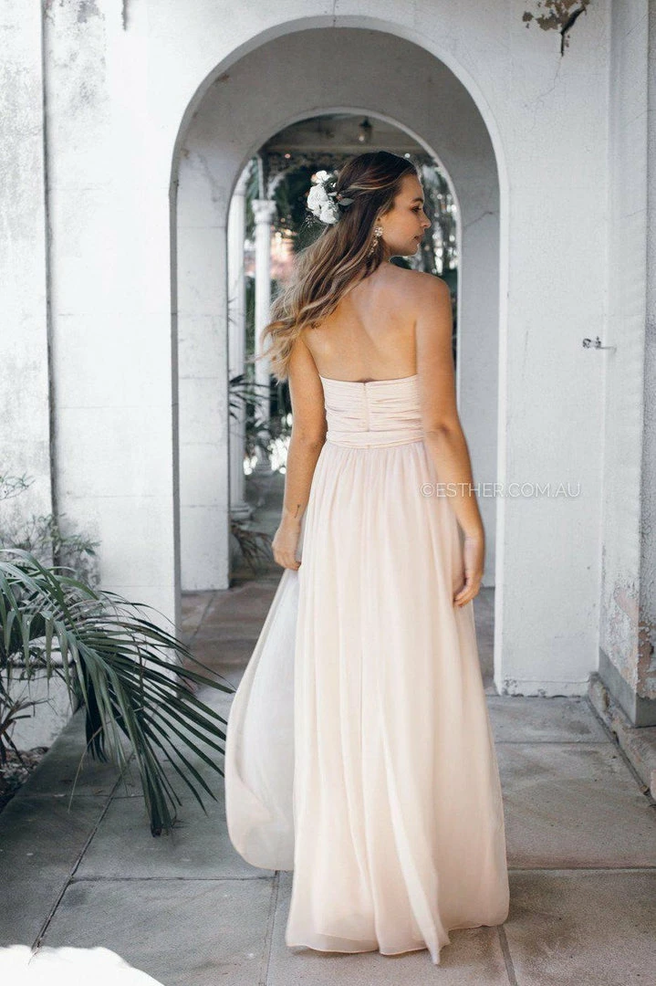 Esther Luxe Dahila Multi-Way Maxi Dress - Soft Peach CLOTHING 13 Esther Luxe Dahila Multi-Way Maxi Dress - Soft Peach CLOTHING