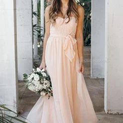 Esther Luxe Dahila Multi-Way Maxi Dress - Soft Peach CLOTHING 37 Esther Luxe Dahila Multi-Way Maxi Dress - Soft Peach CLOTHING