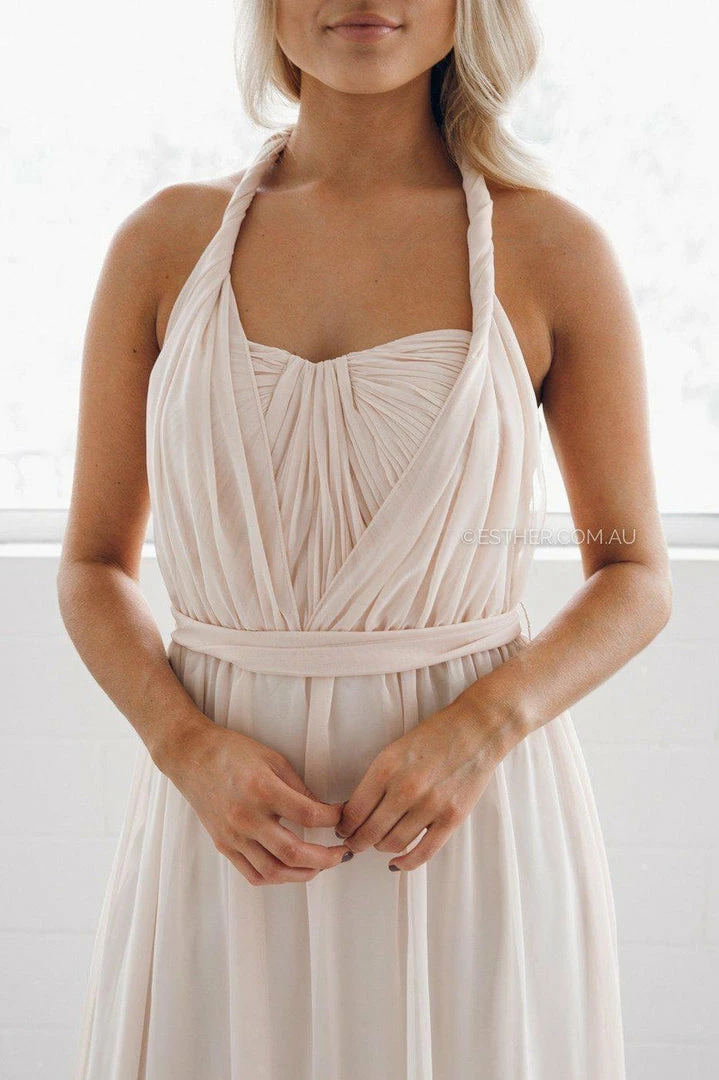 Esther Luxe Dahila Multi-Way Maxi Dress - Soft Peach CLOTHING 21 Esther Luxe Dahila Multi-Way Maxi Dress - Soft Peach CLOTHING