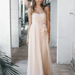 Esther Luxe Dahila Multi-Way Maxi Dress - Soft Peach CLOTHING