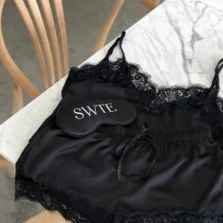 Sleeping With The Enemy LACE CAMI W. SHORTS BLACK