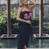 Esther Luxe Fleur Strapless Dress | Black CLOTHING