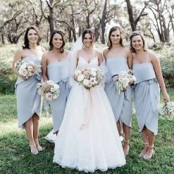 Esther Luxe CLOTHING Fleur Strapless Dress - Silver