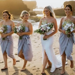 Esther Luxe CLOTHING Fleur Strapless Dress - Silver