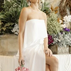 Esther Luxe CLOTHING Fleur Strapless Maxi Dress - Ivory