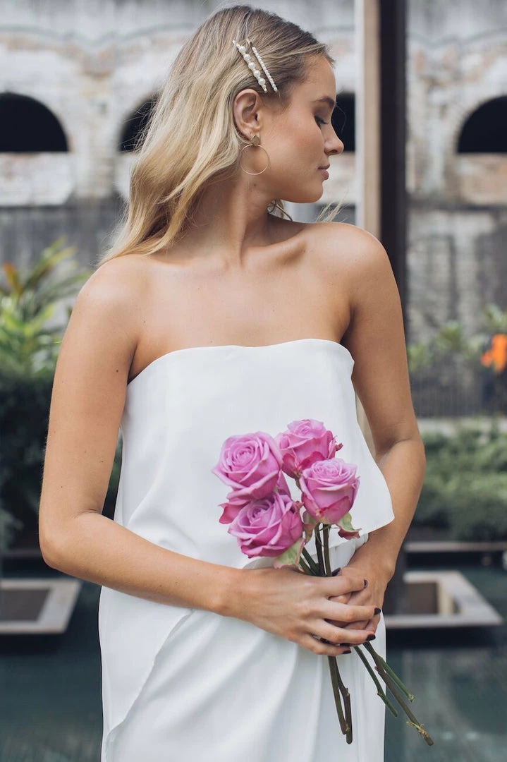 Esther Luxe CLOTHING Fleur Strapless Maxi Dress - Ivory 10 Esther Luxe CLOTHING Fleur Strapless Maxi Dress - Ivory