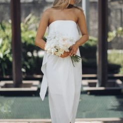 Esther Luxe CLOTHING Fleur Strapless Maxi Dress - Ivory