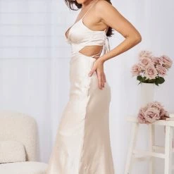 Kaarlo Fashion Pty Ltd Florinda Dress - Champagne CLOTHING 10 Kaarlo Fashion Pty Ltd Florinda Dress - Champagne CLOTHING