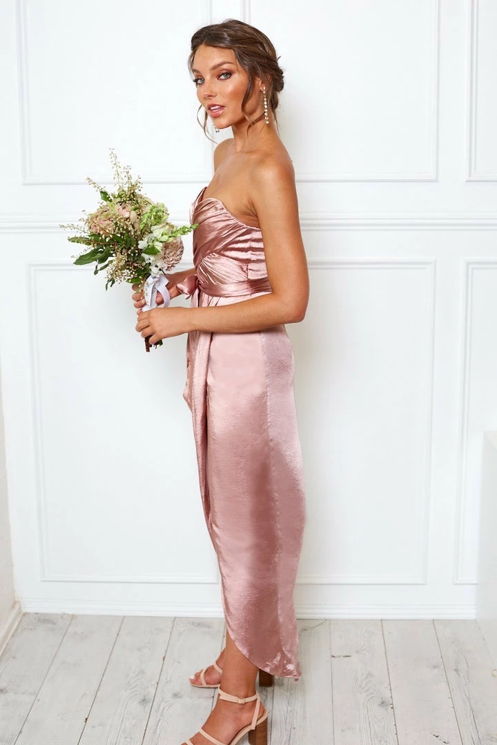 Esther Luxe Frangipani Dress - Blush CLOTHING 13 Esther Luxe Frangipani Dress - Blush CLOTHING