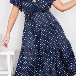 Ebby And I Given Dress - Navy Spot