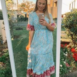 Pink Diamond Hera Dress - Blue Print