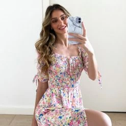 Desire Dacey Dress - Pink Floral CLOTHING