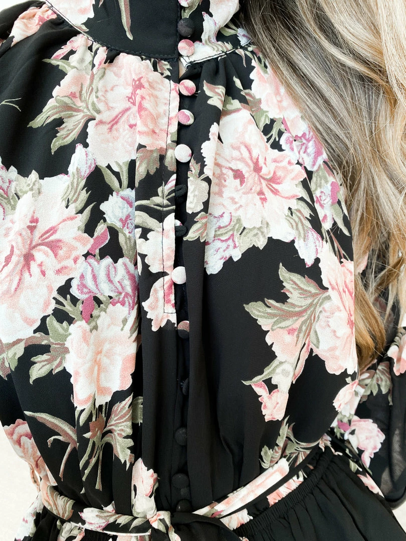 CSA (Lorraine Designs) CLOTHING Almira Dress - Black Print 7 CSA (Lorraine Designs) CLOTHING Almira Dress - Black Print