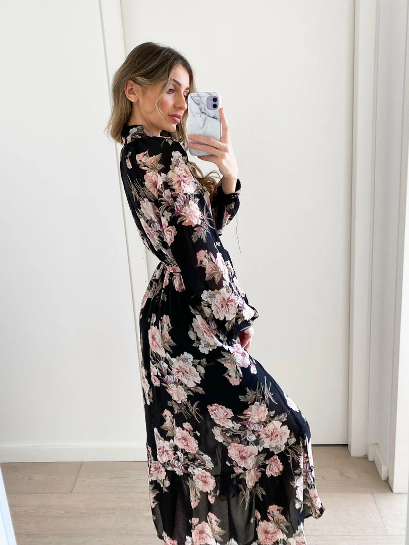 CSA (Lorraine Designs) CLOTHING Almira Dress - Black Print 5 CSA (Lorraine Designs) CLOTHING Almira Dress - Black Print