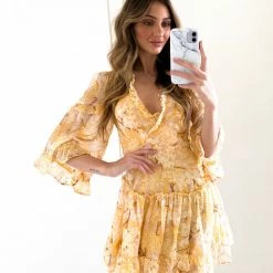 Sasha Clothing Hawk Dress - Yellow Print